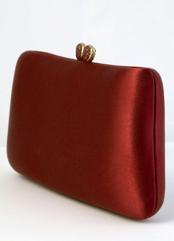 Quintess - Bolsa Clutch Vinho Forrada em Tecido 3