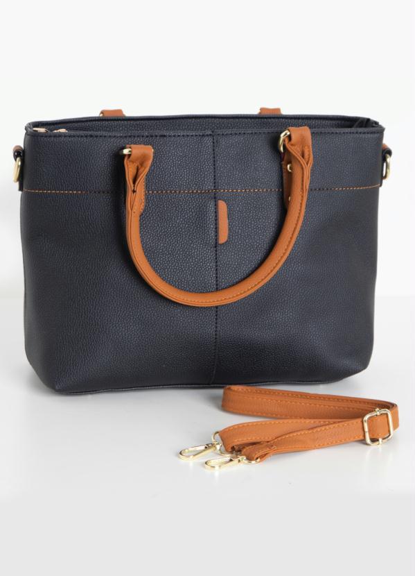 Quintess - Bolsa Média Preta em Sintético com Alças