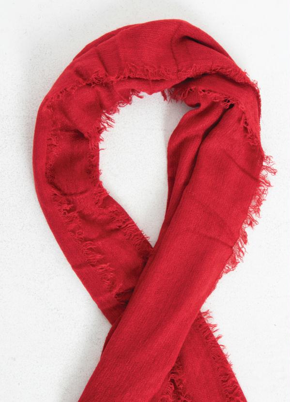 Quintess - Cachecol Vermelho Quintess com Franjas 3