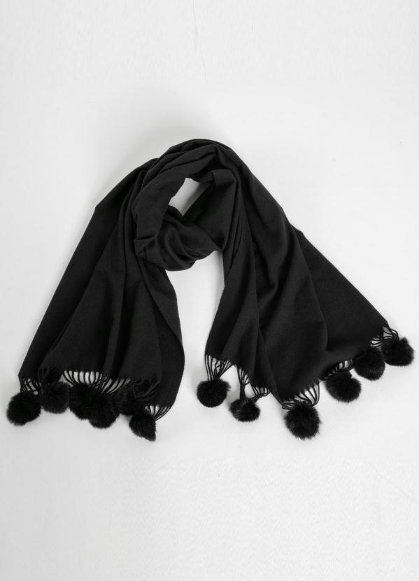 Mink - Xale com Pompom Preto