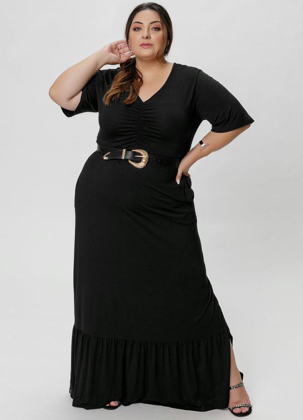 Mink - Cinto Preto com Fivela Grande Dourada 3