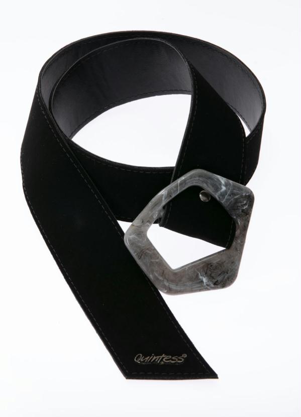 Quintess - Cinto Preto com Fivela Marmorizada