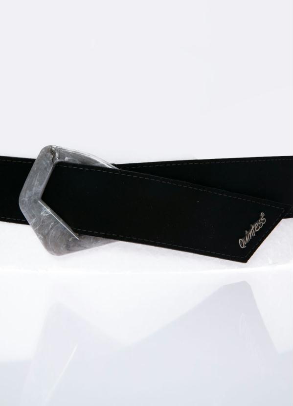 Quintess - Cinto Preto com Fivela Marmorizada 2