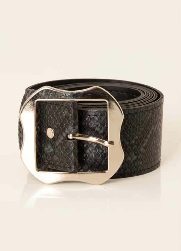 Quintess - Cinto Preto com Textura e Fivela 2