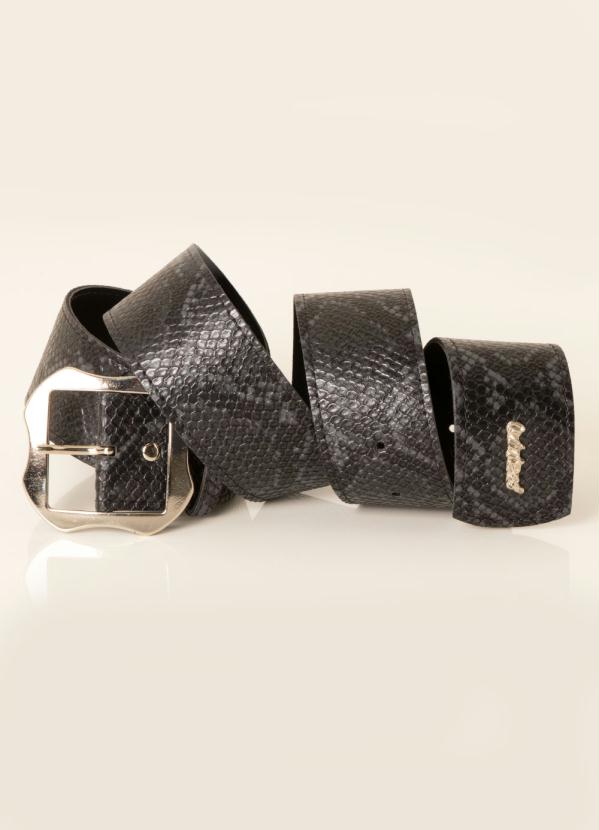 Quintess - Cinto Preto com Textura e Fivela 3