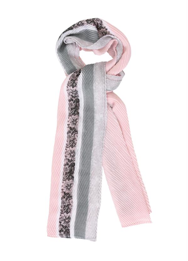 Mink - Lenço Echarpe Plissado Rosa e Cinza 5