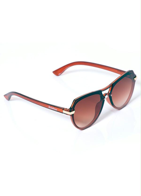 Quintess - Óculos de Sol Aviador Geométrico Marrom 3