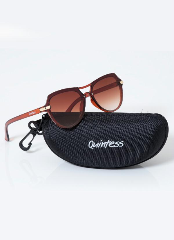 Quintess - Óculos de Sol Aviador Geométrico Marrom 5