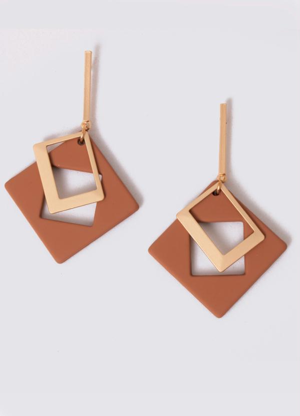 Quintess - Brinco Lucy Dourado e Marrom