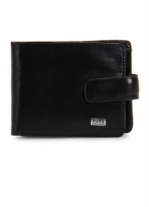 Hata - Carteira Masculina Hata de Couro Compacto Preto