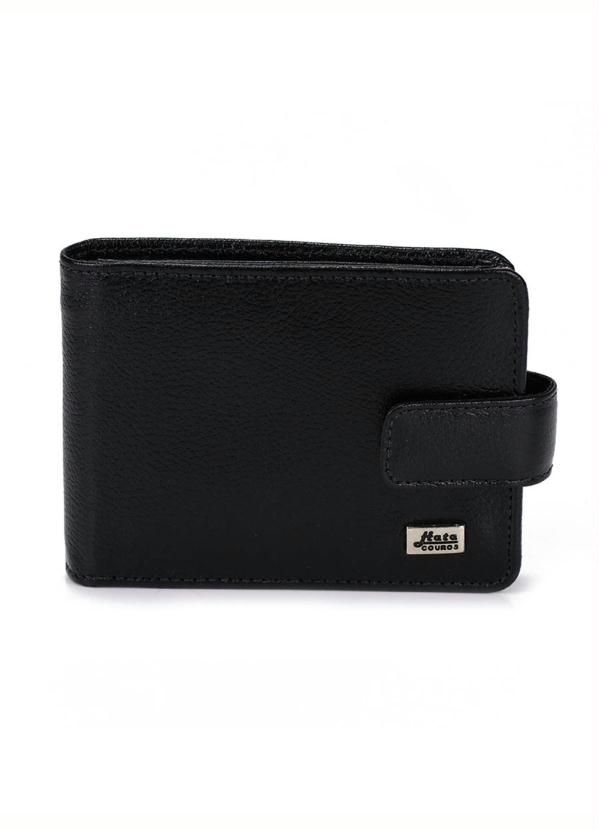 Hata - Carteira Masculina Hata de Couro Tag Preto 1