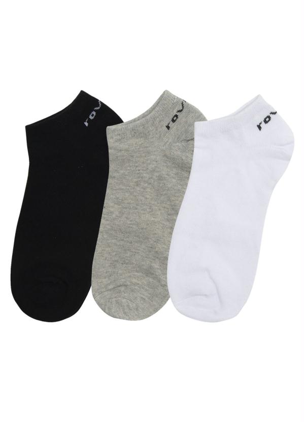 Rovitex - Meia Masculina Kit com 3 pares Cinza
