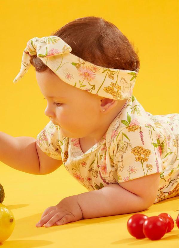 Up Baby - Faixa para Cabelo Menina em Suedine Branco