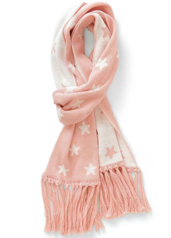 Kolormagic - Cachecol de Tricô Infantil Estrelas Rosa