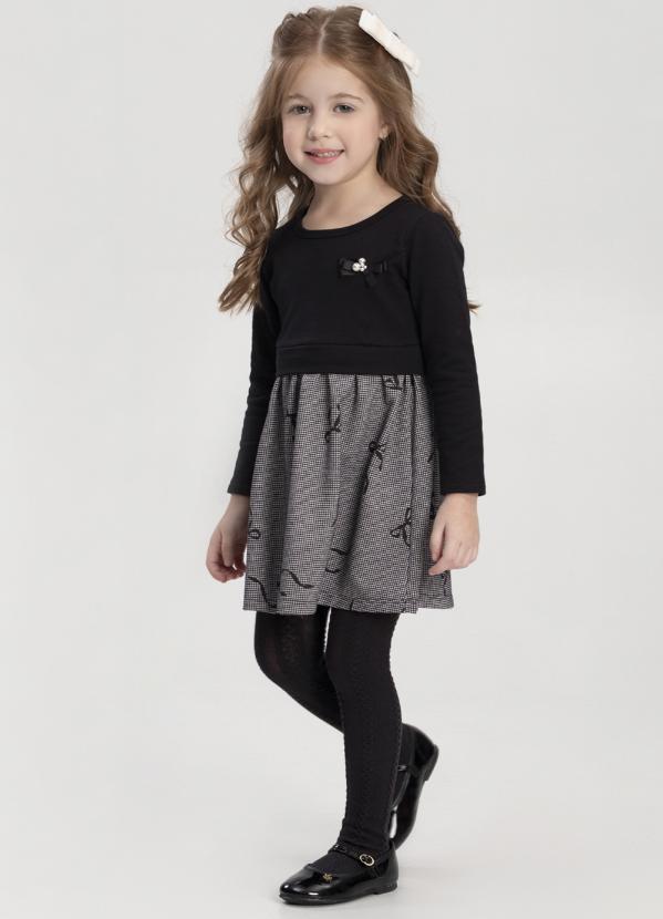 Alakazoo - Meia-Calça Trabalhada Preto 2