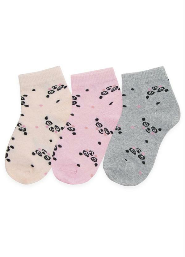 Rovi Kids - Kit de Meias Infantil com 3 pares Branco
