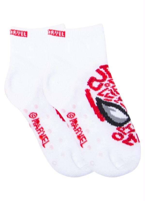 Rovi Kids - Meia Infantil Homem Aranha Marvel Branco