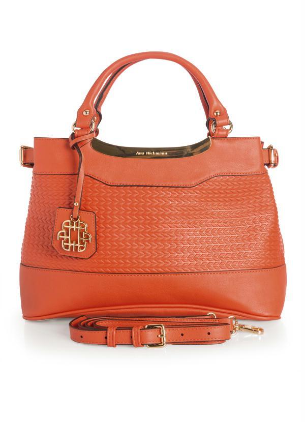 Ah - Bolsa de Mão com Textura Ana Hickmann Laranja