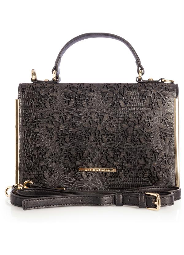 Ah - Bolsa Estruturada Laser Cut Ana Hickmann Preta 1