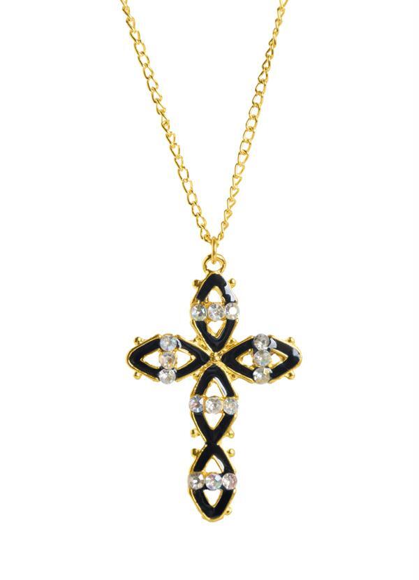 Lar e Lazer - Corrente com Pingente Cruz em Strass
