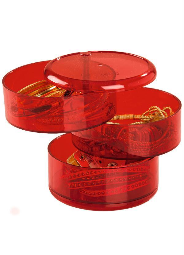 Lar e Lazer - Porta Jóia e Bijuterias Redondo Vermelho
