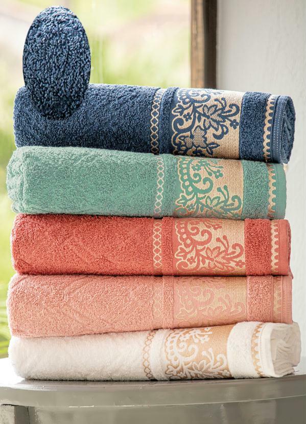 Lar e Lazer - Jogo de Toalhas Jacquard Azul 2 Peças