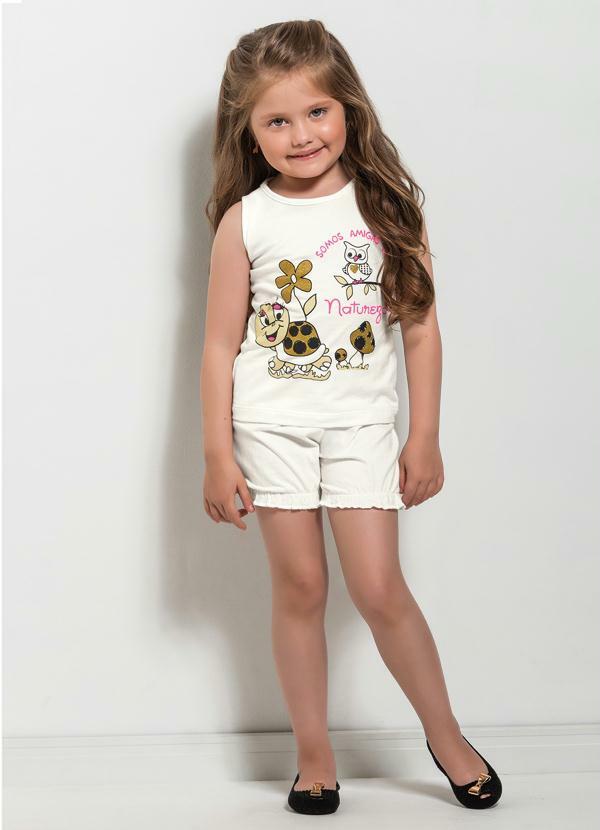 Outlet - Pijama Bebê Bege com Estampa de Tartaruga
