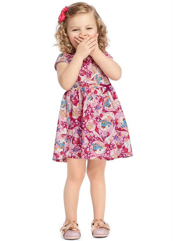 Mls-gal. Pintadinha - Vestido Galinha Pintadinha Rosa