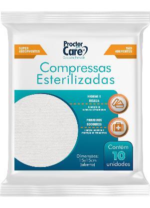 Lar e Lazer - Compressas Esterelizadas Proctercare - 10un - LAR E LAZER