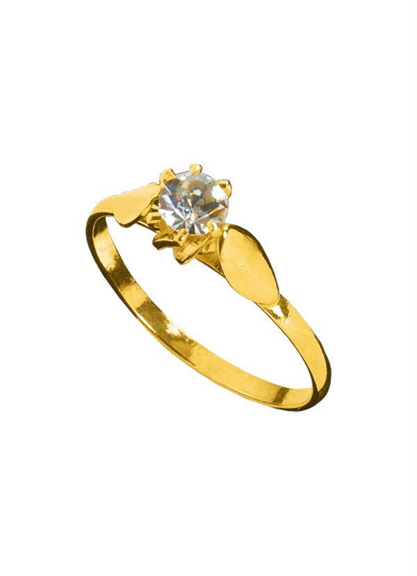 Moda Pop - Anel com Pedra Dourado