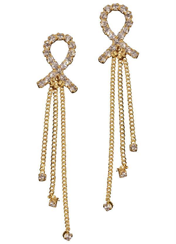 Moda Pop - Brincos com Aplicação de Strass