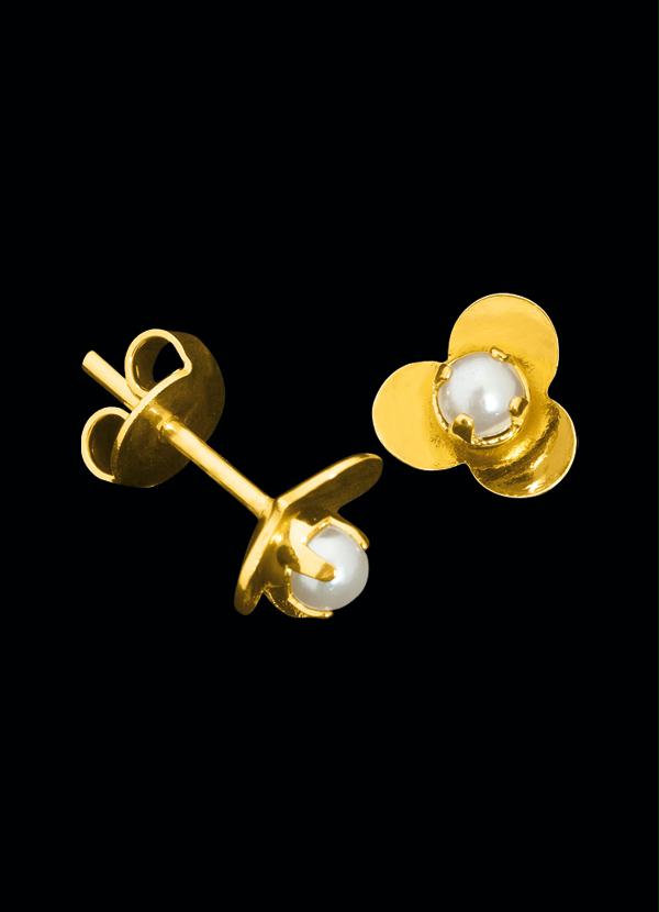 Moda Pop - Brincos com Pérola Dourado 2