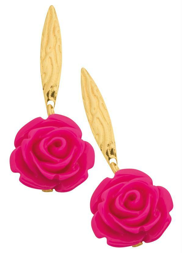 Moda Pop - Brincos Folheado a Ouro com Pingente Dourado
