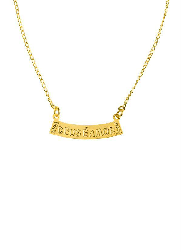 Moda Pop - Colar Deus é Amor Dourado