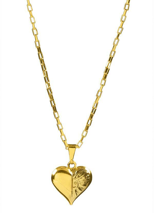 Moda Pop - Colar Dourado de Coração