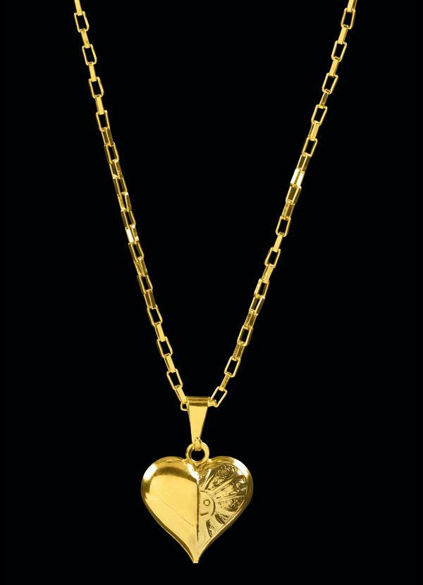 Moda Pop - Colar Dourado de Coração 2