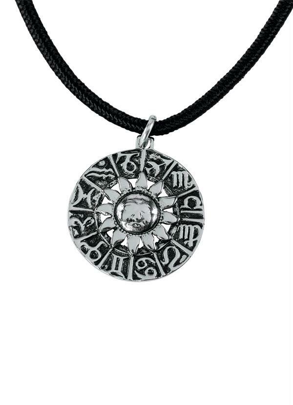 Moda Pop - Cordão Sol Símbolo Horóscopo Prata