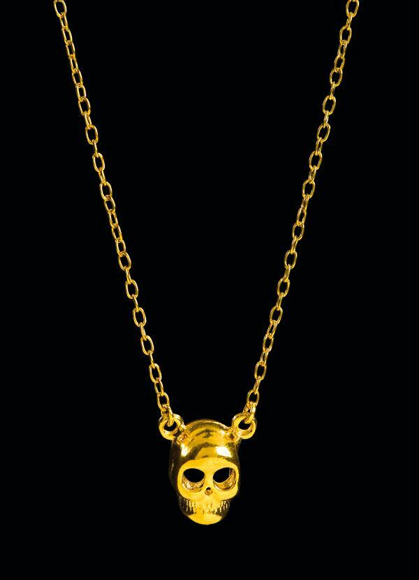 Moda Pop - Corrente de Caveira Dourada 2