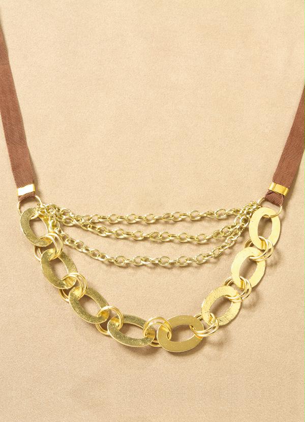 Moda Pop - Maxi Colar Feminino Dourado 2