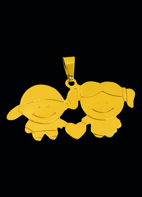 Moda Pop - Pingente Dourado de Namorados 2