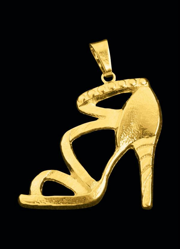 Moda Pop - Pingente Dourado em Formato de Sapato 2