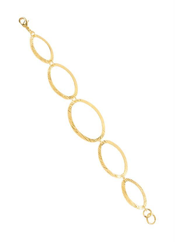 Moda Pop - Pulseira de Círculos Folheada a Ouro