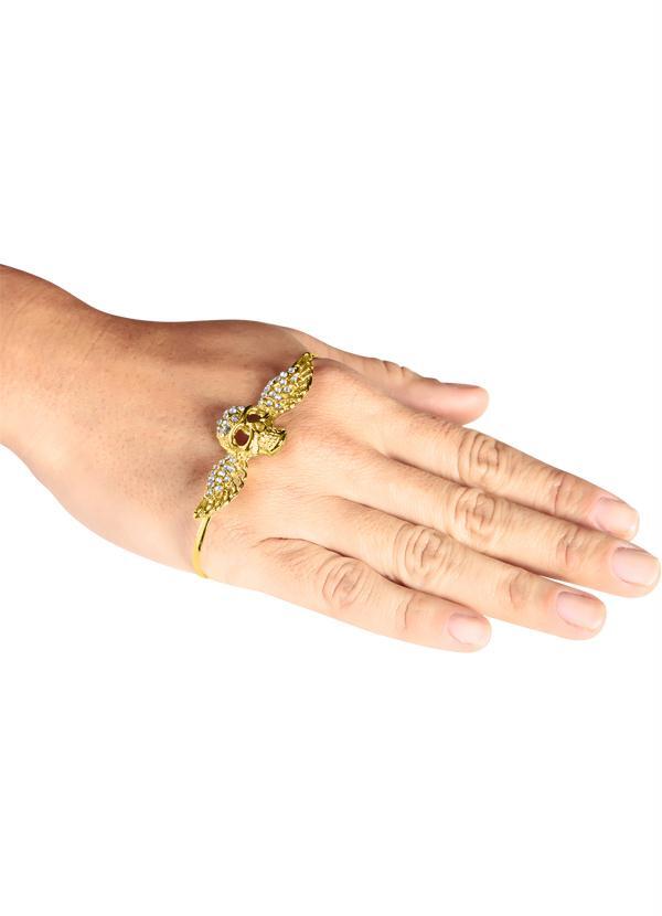 Moda Pop - Pulseira de Mão Caveira Dourada