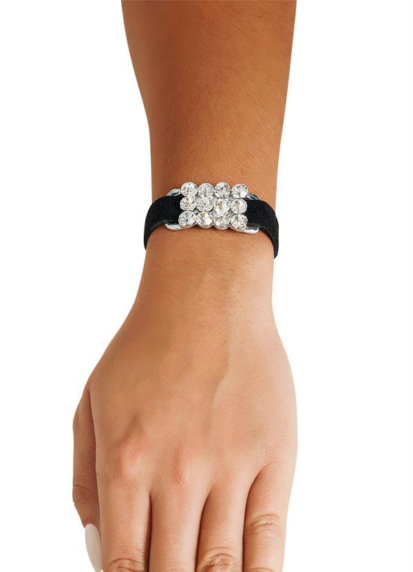 Outlet - Pulseira Detalhe Strass Preta