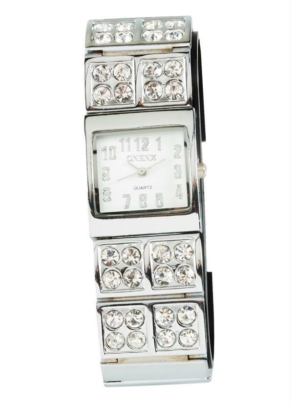 Outlet - Relógio Prateado com Strass