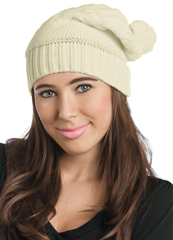 Quintess - Gorro com Pompom Marfim 5