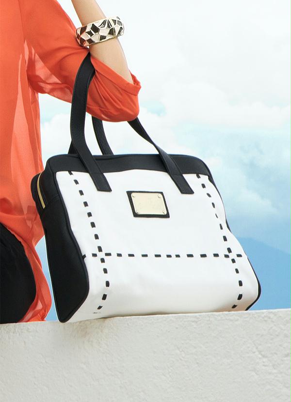 Quintess - Bolsa Bicolor Preta e Branca