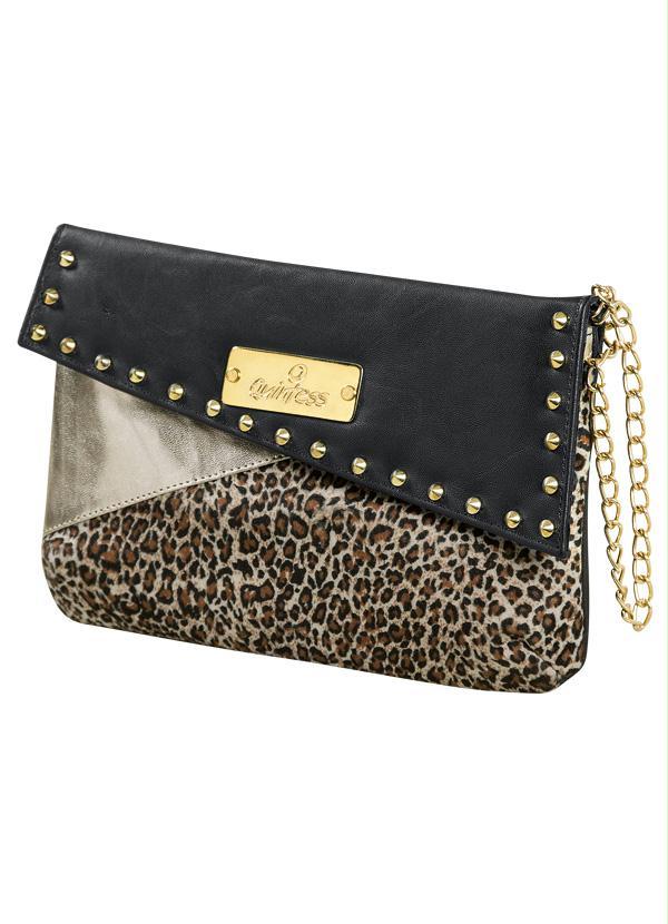 Quintess - Bolsa Carteira com Spikes Onça e Preto