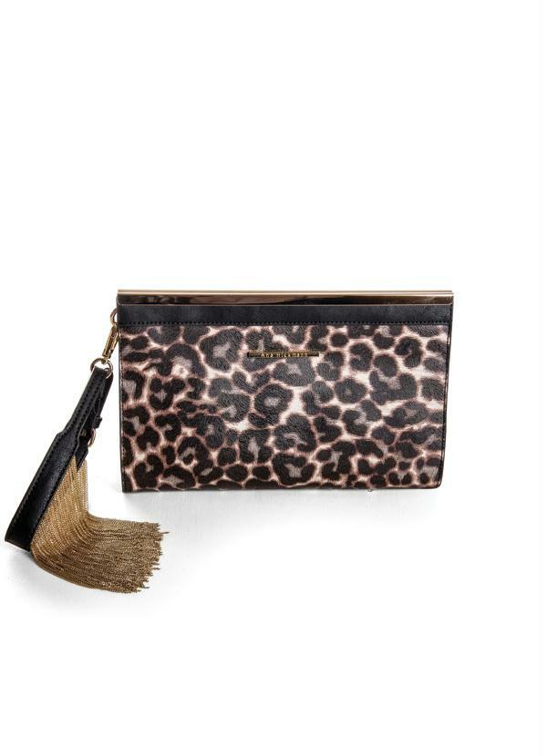 Ah - Bolsa Clucth Ana Hichmann Preto/Onça