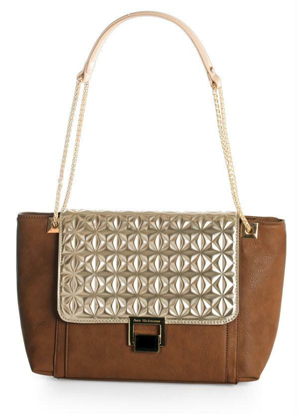 Ah - Bolsa de Ombro Ana Hickmann Caramelo